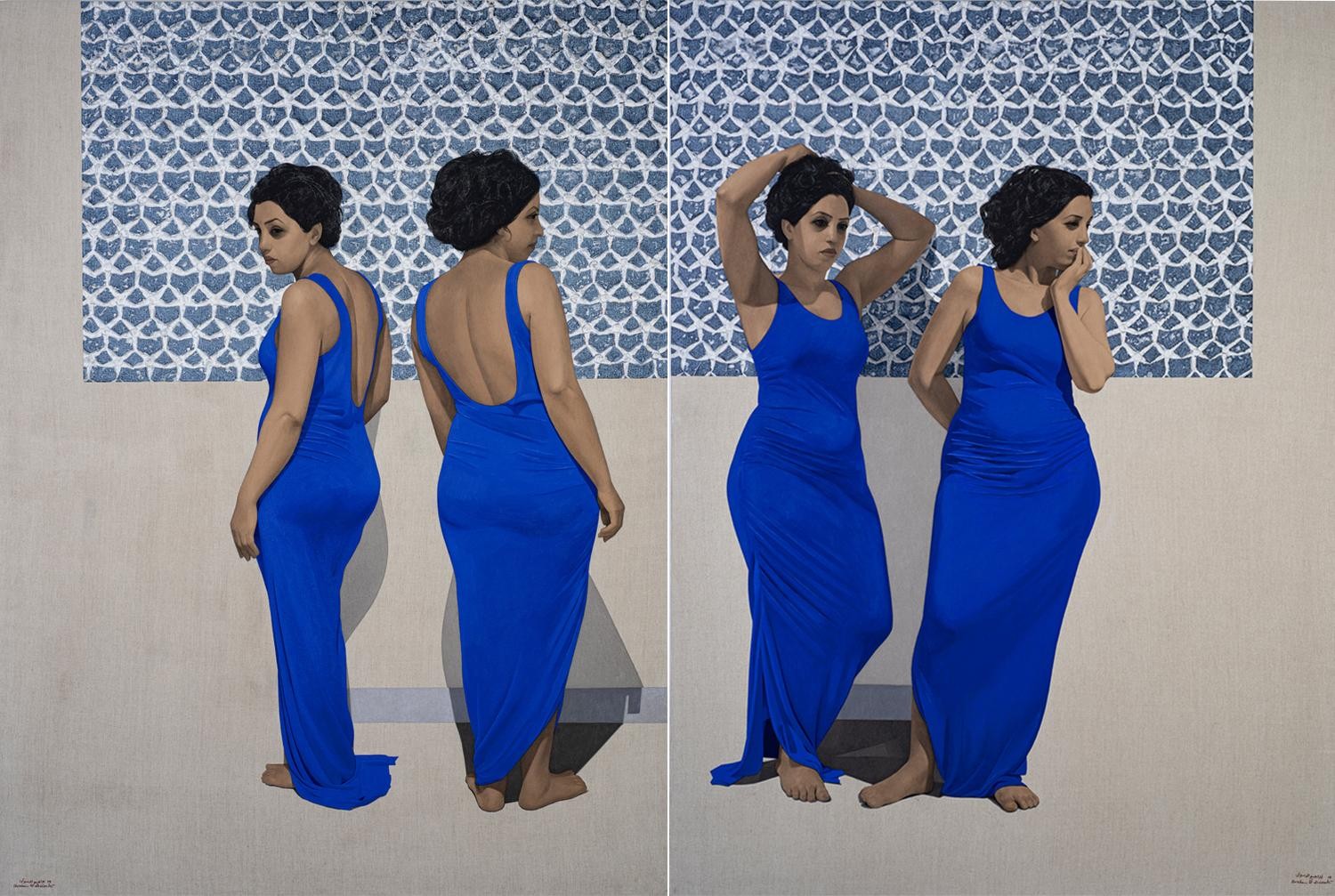 The Fortieth Day, 2019 — Oil and oil bars on clear primed canvas, 249.5 × 187 cm.