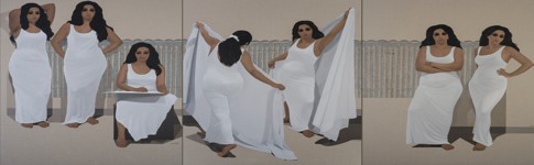 The Seventh Day, 2019 — Oil and oil bars on canvas, 250 × 570 cm.