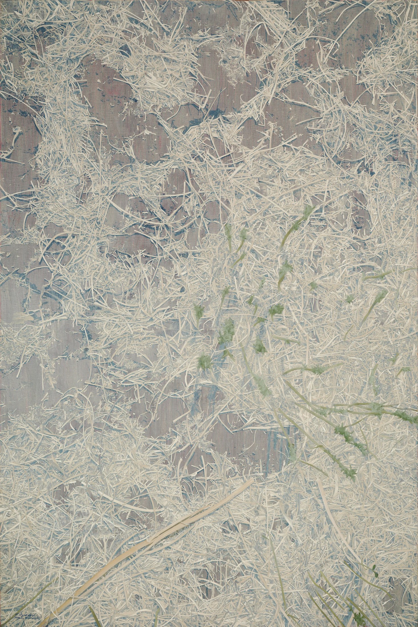 Dust upon Blood, 2025 — Oil on canvas, 150 × 100 cm.