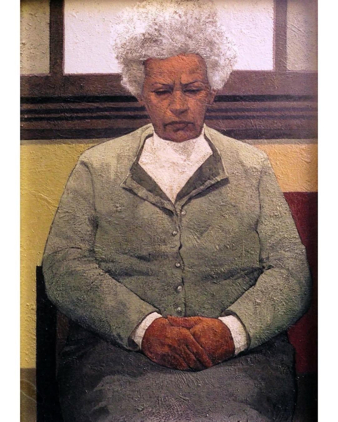 The Painter’s Mother, 1999 — Oil on canvas, 70 × 50 cm.