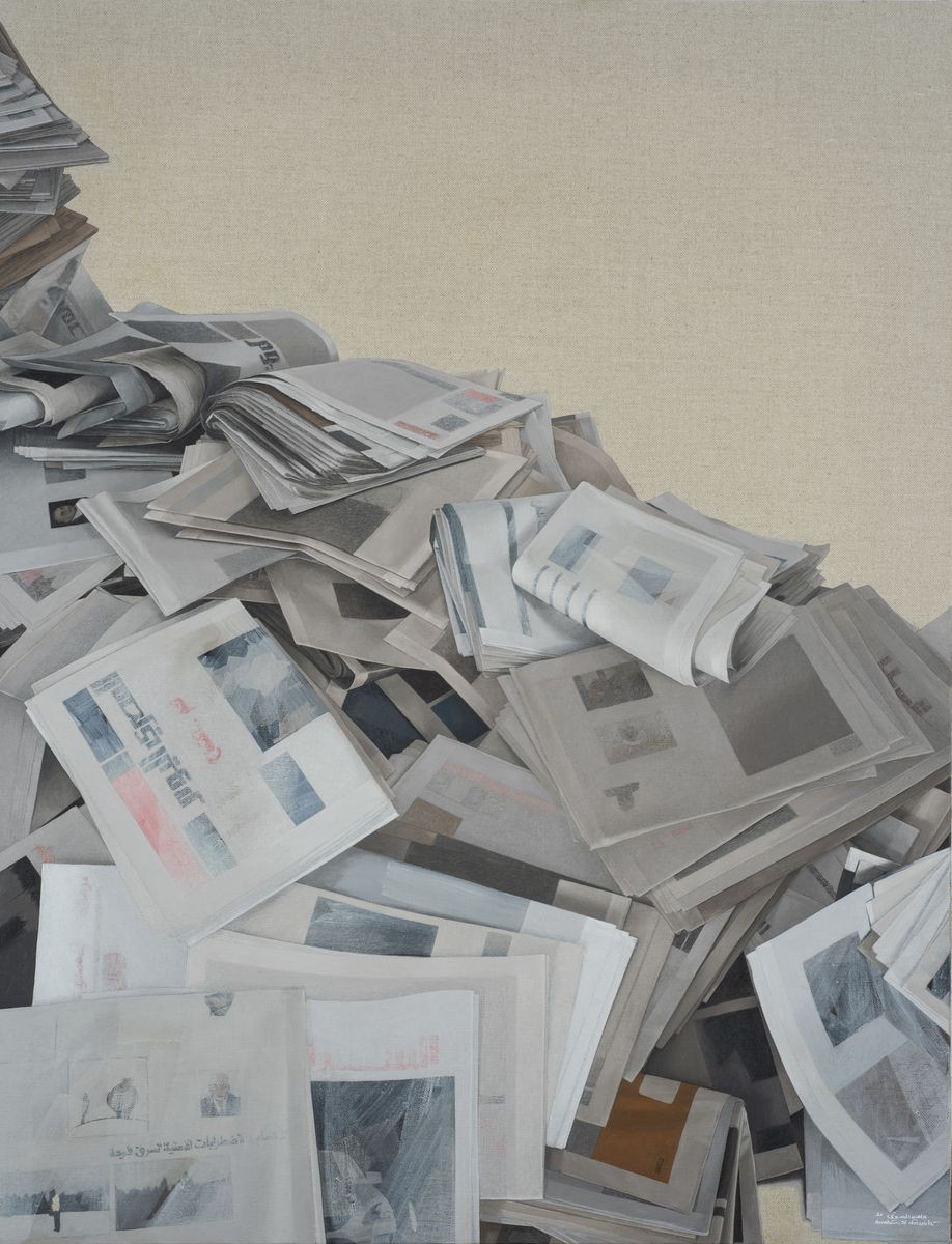 Farewell 1, 2021 — Oil on clear primed canvas, 130 × 100 cm.